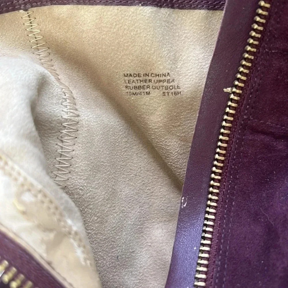MICHAEL by Michael Kors Burgundy Suede Ankle Boots size 10m - Picture 8 of 9